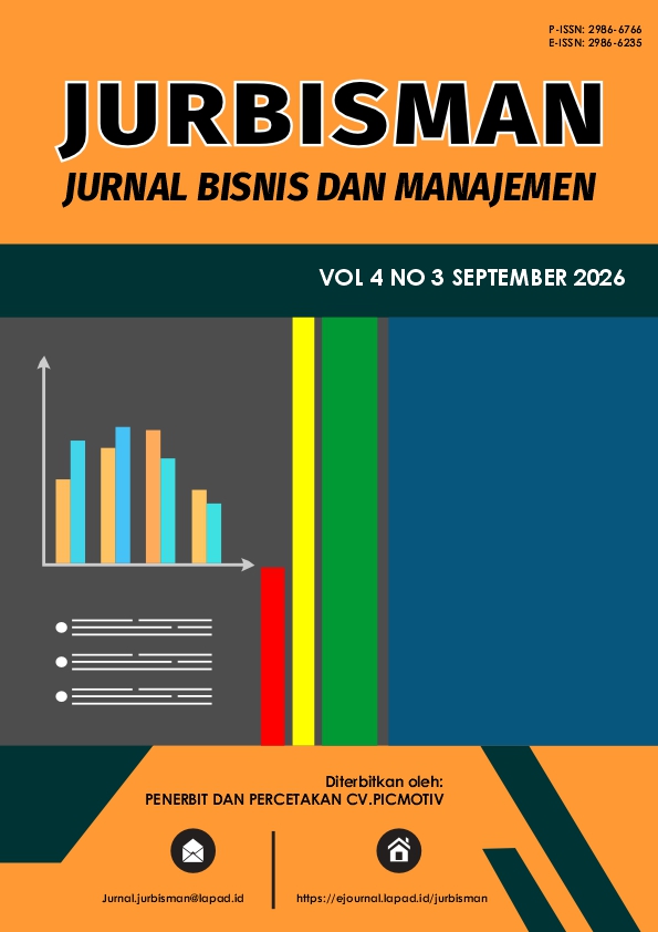 					View Vol. 4 No. 3 (2026): Jurnal Bisnis dan Manajemen (JURBISMAN)
				